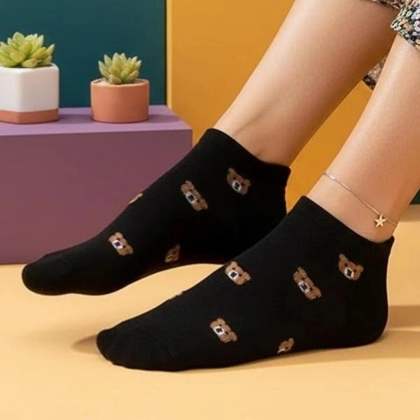 جوراب نیم ساق پنبه ای خرسی 7017 روما